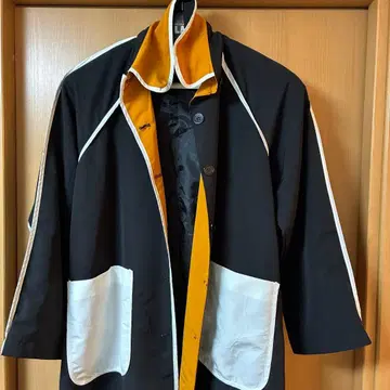 남성용 코트 XL 개성 블랙 x 오렌지 x 화이트 코스프레로도