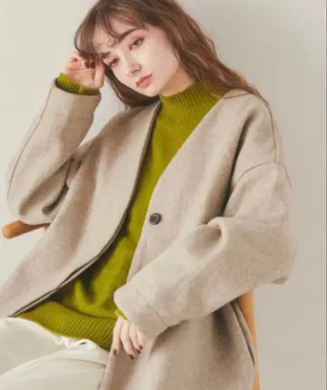 [ 미사용 새상품 ] ANGIE 노카라 미들 코쿤 코트