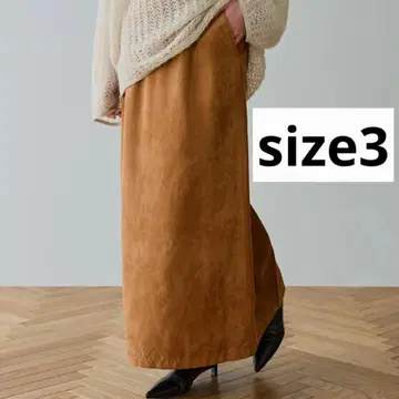 crewre 페이크 스웨이드 I라인 스커트 카멜 사이즈 3 크루레