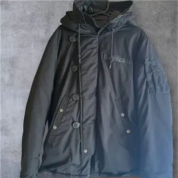 AUREX 애비렉스 후드 부착 밀리터리 자켓 블랙 L