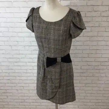 12.6 h80 페루 원피스 2 체크 무늬 리본 모티브