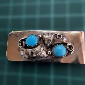 아메리카 원주민, 터콰이즈 장식 실버 머니클립