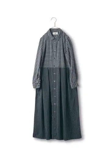 펠리시모 써니클라우드 깅엄과 스트라이프 원피스