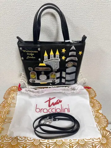 택 포함 미사용 레어 브라차리니 미니 숄더백 자동차 패턴 일본 미발매