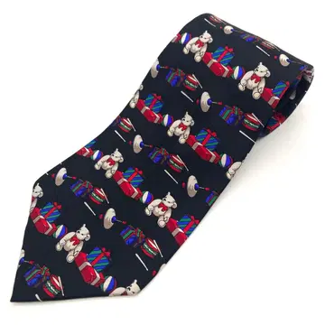 ZYLOS 넥타이 테디 베어 선물 구제 의류 올 패턴 빈티지 블랙