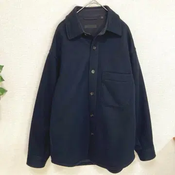 유니클로 오버 셔츠 자켓 두꺼운 원단 네이비 M