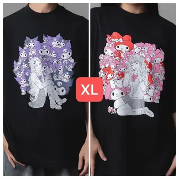 이토 준지 산리오 캐릭터즈 갸루 토미에 T셔츠 2종 XL