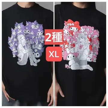 이토 준지 산리오 캐릭터즈 갸루 토미에 T셔츠 2종 XL