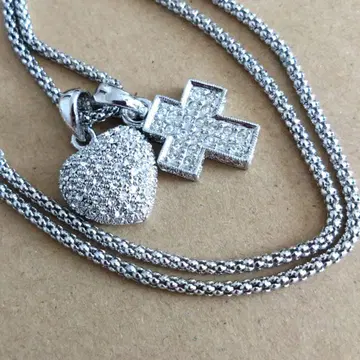 목걸이 하트 십자가