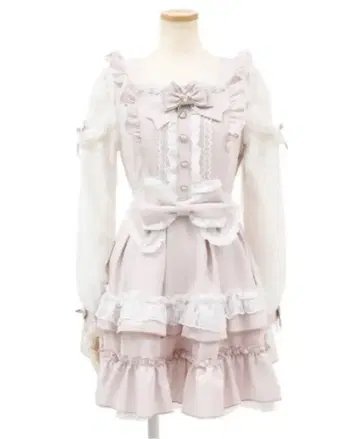 LIZLISA 티아라 리본 티어드 원피스 핑크