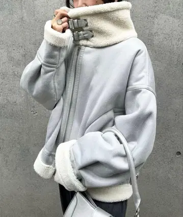 MAJESTIC LEGON 오버 사이즈 보아 블루종