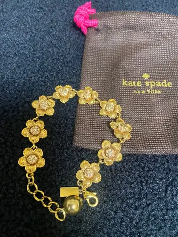 kate spade 꽃 모티브 골드 팔찌