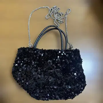 스팽글 블랙 숄더백