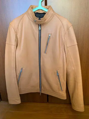 미사용에 가까운 남성용 비기 [카멜 컬러] 싱글 라이더 양가죽 M 사이즈