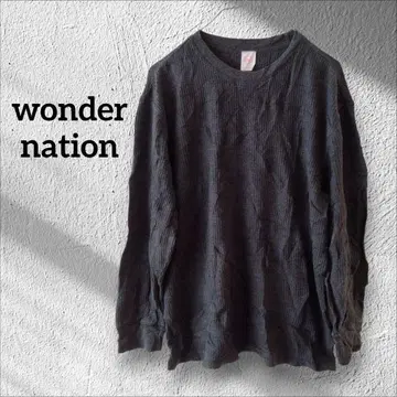 1점 한정 wonder nation 다크 그레이 긴팔 T셔츠 상의 L