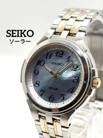 [ 솔라 ] 세이코 V181-0BP0 골드 콤비 블루 쉘