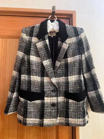 마리무라 BONAAZU 테일러드 자켓 코트 체크 쇼와 레트로