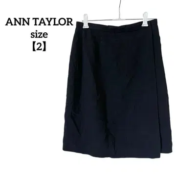 ANN TAYLOR 사이즈 2 블랙 미디 스커트 블랙 랩 스커트