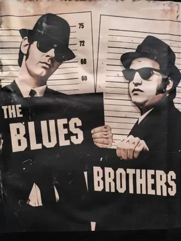 블루스 브라더스 티셔츠 무비 영화 L~XL 블랙 락 밴드