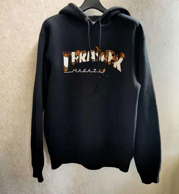 트레셔 후드티 후드 블랙 M 사이즈 속기모 불꽃