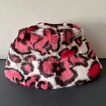 [ 새상품급 ] 디즈니 미니 레오파드 무늬 핑크 모자 복슬복슬 버킷햇