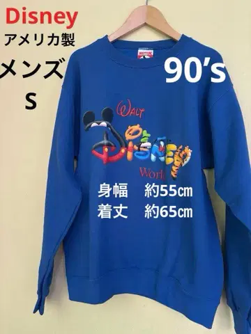 USA 제조 90년대 Disney World 미키마우스 블루 맨투맨