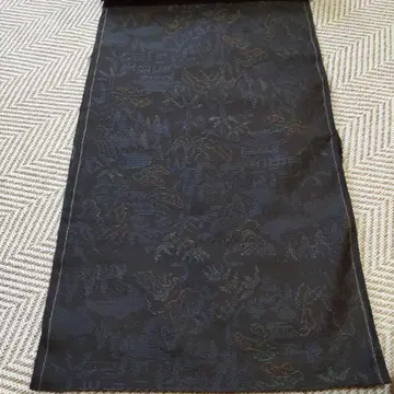 블랙 풍경 무늬 명주 옷감 미사용품