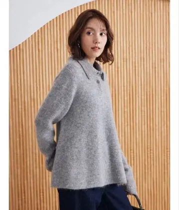 4WAY 모헤어 라메 페플럼 니트 풀오버