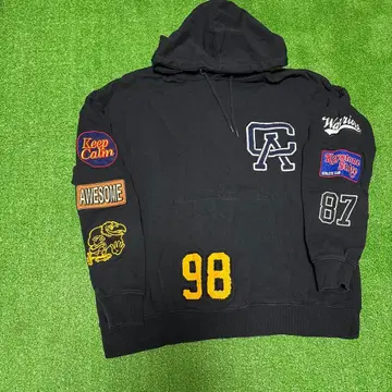 CA 로고 자수 블랙 후드티