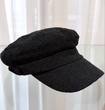 Minimore 트위드 헌팅 캡. 블랙