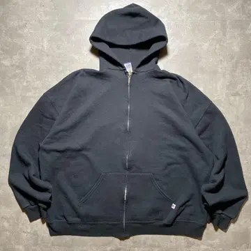 00s 러셀 애슬레틱 블랙 풀 집업 후드티 XXL 사이즈
