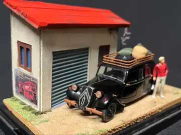 1/43 시트로엥 11CV 디오라마 완성품 케이스 포함 쇼와