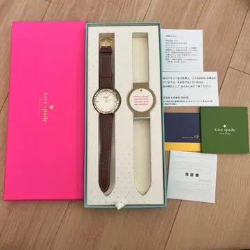 케이트 스페이드 아날로그 시계 브라운 가죽