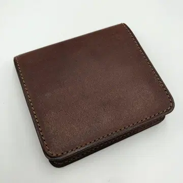 새상품급 INDEED 인디드 동전 지갑 코인 케이스 다크 브라운 가죽