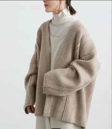 SELECT MOCA 노카라 울 블렌드 와이드 롱 슬리브 코트