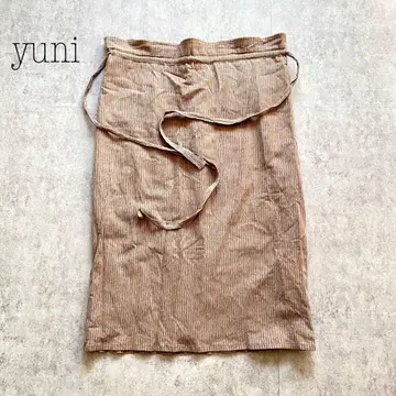 yuni 면린넨 양류 드로우 스트링 스커트 베이지