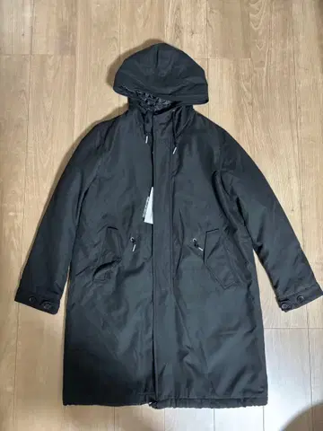 블랙 모즈 코트 후드 부착