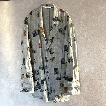 파파스 남성용 린넨 자켓 그레이