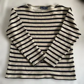 SAINT JAMES 더블 페이스 보더 니트 베이지 x 네이비