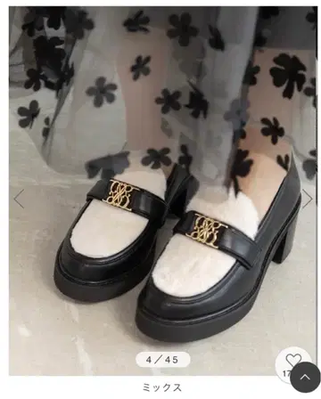 미사용에 가까운 RANDA 모노그램 벨트 볼륨 로퍼 현행 모델 24