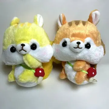 다람쥐 봉제 인형 복슬복슬 너트 두 마리