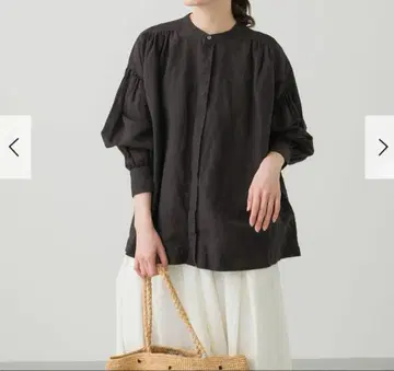 카구레 블랙 블라우스 린넨