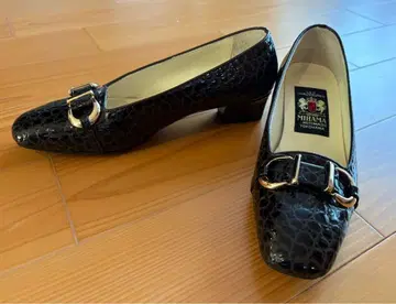 MIHAMA 미하마 짙은 갈색 크로커다일풍 펌프스