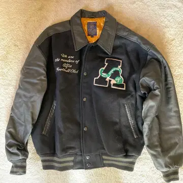 ALFIE 스포츠 클럽 바시티 자켓 블랙 70s 빈티지