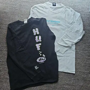 HUF 롱 슬리브 티셔츠 2개 세트 롱티 긴팔