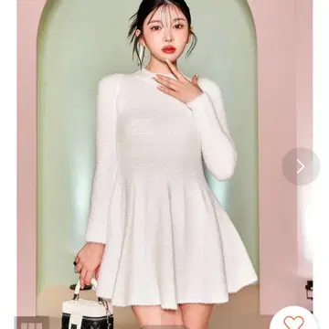 Darich 다리치 라메 샤기 니트 미니 원피스 아이보리 프리