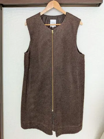 LEPSIM 브라운 보아 베스트 집업 렙심