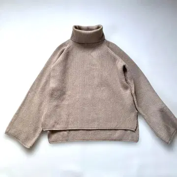 MAKING9 베이지 터틀넥 스웨터