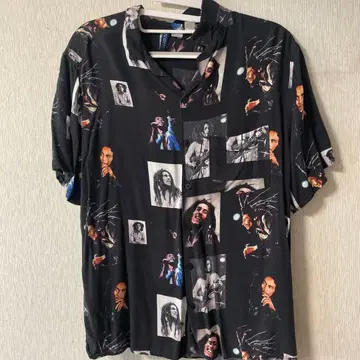 밥 말리 Bob Marley ZION 알로하 셔츠 골든 사이즈 L