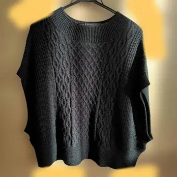 anne's pocket 슬리브리스 니트 블랙 니트 베스트